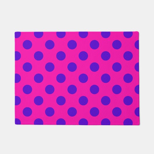 Paillasson Pois bleus sur fuchsia (Devant)