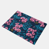 Paillasson Pois doux et bourdons, rose et bleu (Incliné)