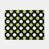 Paillasson Pois, Motif à points Polka, Vert, Noir (Devant)