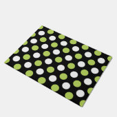 Paillasson Pois, Motif à points Polka, Vert, Noir (Incliné)