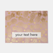 Paillasson pois motif d'ananas en faux or (Devant)