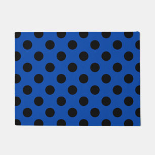 Paillasson Pois noirs sur bleu royal
