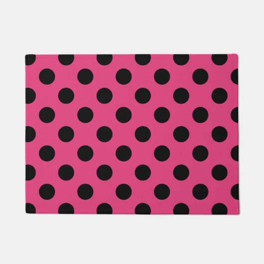 Paillasson Pois noirs sur fuchsia (Devant)