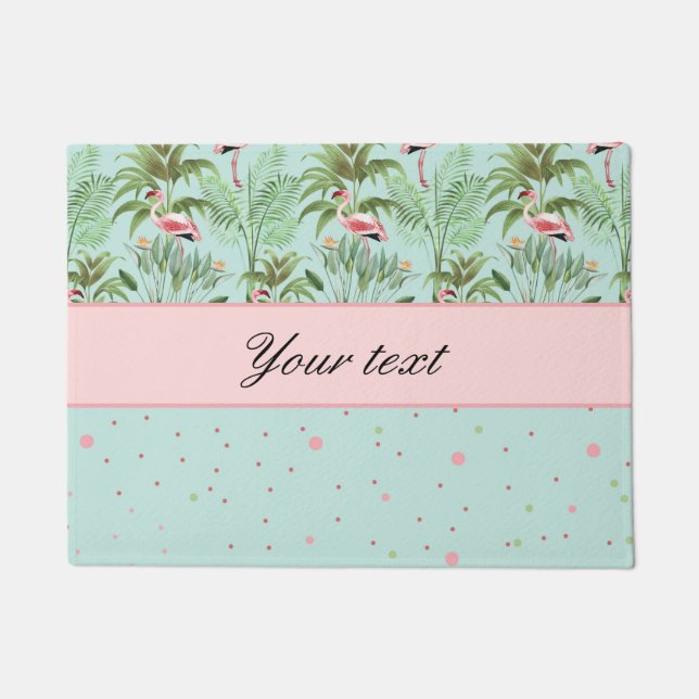 Paillasson Pois rose de Flamants roses (Devant)