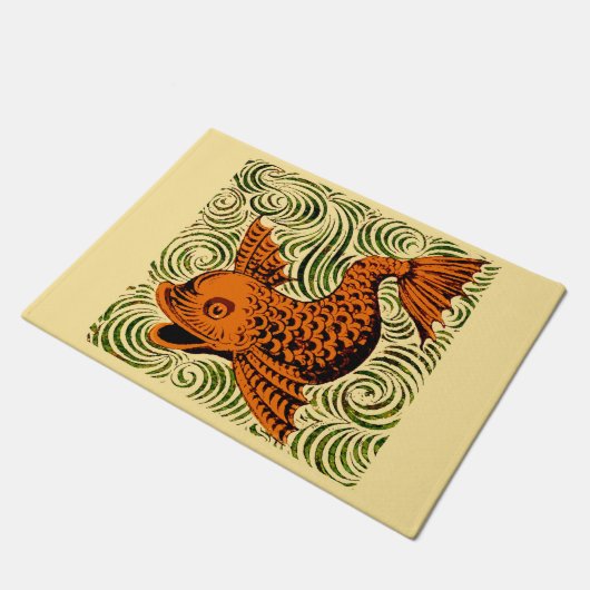 Paillasson Poisson Antique Carrelage Ancien art (Incliné)