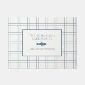 Paillasson Poisson Bleu de la Maison de Lac Plaid Classable (Devant)