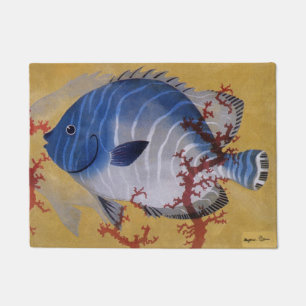 Paillasson Poisson bleu tropical Vieille coral Vie marine