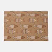 Paillasson Poisson moderne rétro, Tan, Beige et mat Brown (Devant)