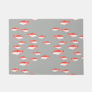 Paillasson Poisson rouge et gris