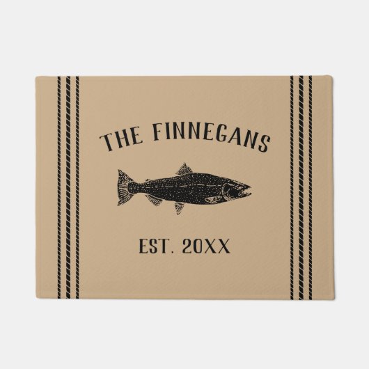 Paillasson Poisson Tan Rustique Personnalisé (Devant)