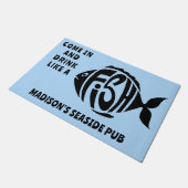 Paillasson Poisson texte personnalisé (Incliné)