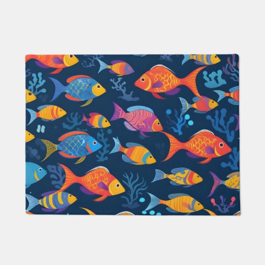 Paillasson Poisson tropical coloré (Devant)