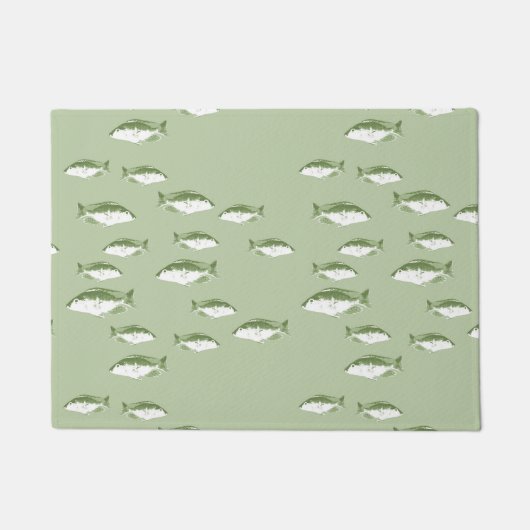 Paillasson Poisson vert olive (Devant)