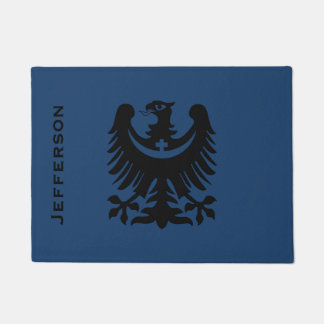 Paillasson Poitrine d'aigle bleu et noir Porte personnalisée 