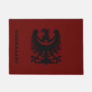 Paillasson Poitrine d'aigle rouge et noir Porte personnalisée