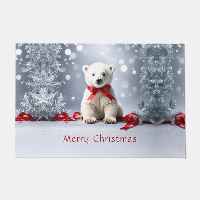 Paillasson Polar Bear Christmas Holiday Doormat (Devant)
