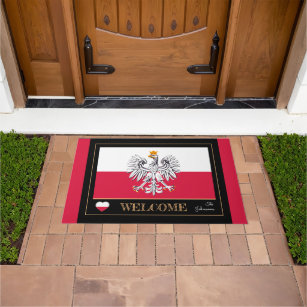Paillasson Pologne & Aigle, Polonais Flag house mats /Bienven