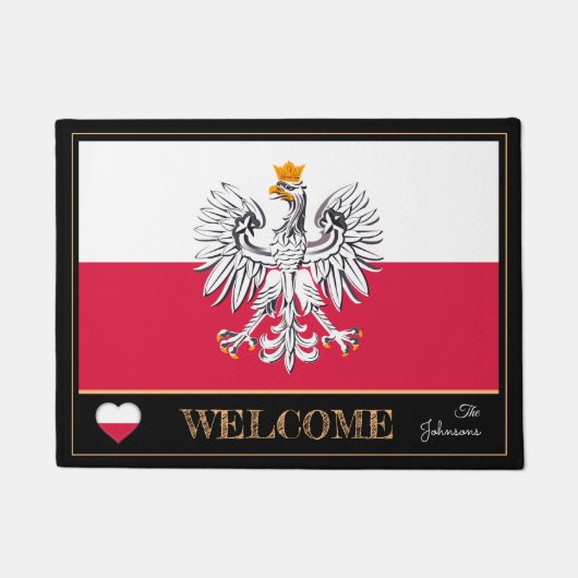 Paillasson Pologne & Aigle, Polonais Flag house mats /Bienven (Devant)