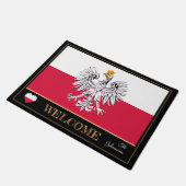 Paillasson Pologne & Aigle, Polonais Flag house mats /Bienven (Incliné)