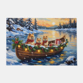 Paillasson Pomeranian Christmas Boat Holiday (Devant)