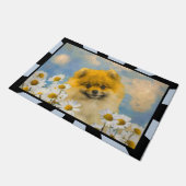 Paillasson Poméranien dans Daisies Peinture - Art Chien origi (Incliné)