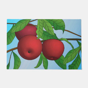 Paillasson Pommes rouges sur une branche feuillue