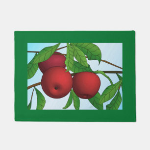 Paillasson Pommes sur une succursale Impression avec bordure