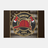 Paillasson Pompier NOM Pompier Pompier Département d'incendie (Devant)