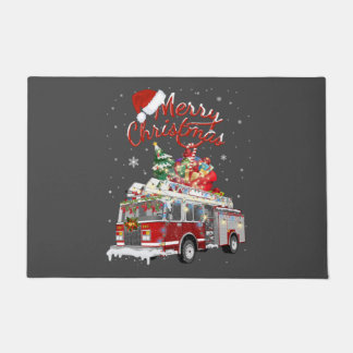Paillasson Pompier Père Noël Sleigh Firemer de Noël