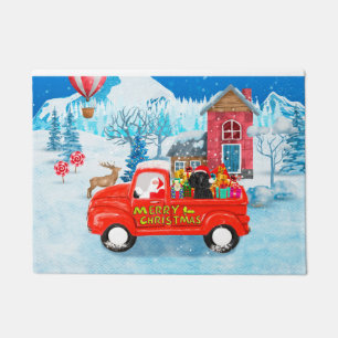 Paillasson Poodé Chien Livraison de Noël Camion Neige