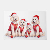 Paillasson Poodle Christmas Dress Santa Hat (Devant)