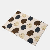 Paillasson Poodle dog animal pattern beige pet cute puppy (Incliné)