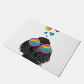 Paillasson Poodle Dog with Hearts Saint-Valentin (Incliné)