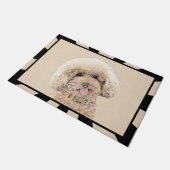 Paillasson Poodle Miniature Toy Apricot Crème Chien Brown Art (Incliné)