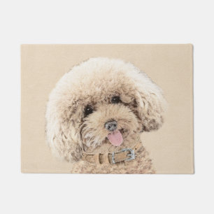 Paillasson Poodle Miniature Toy Apricot Crème Chien Brown Art
