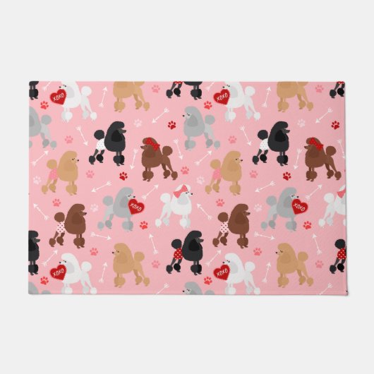 Paillasson Poodle Valentine Pattern (Devant)