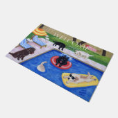 Paillasson Pool Party Labradors Peinture amusante (Incliné)