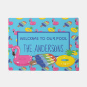 Paillasson Pool Welcome Mat Bleu Clair Pool Flotteurs Motif (Devant)