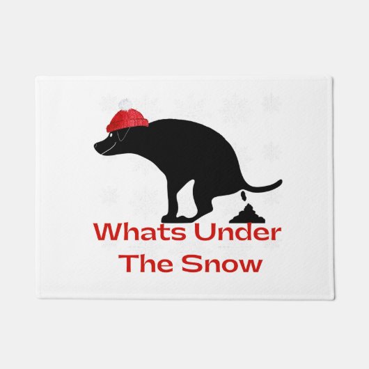 Paillasson Pooping Dog What's Under the Snow (Devant)