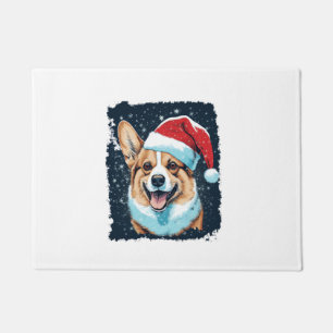 Paillasson Pop Art Chien Corgi de Noël