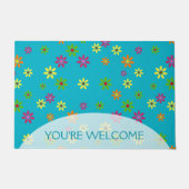 Paillasson Pop art Flowers seamless pattern + your ideas (Devant)