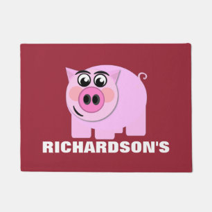 Paillasson Porcin rose personnalisé