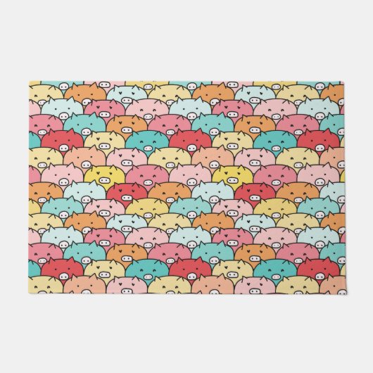 Paillasson Porcs Colorés Drôle Et Mignons Motif (Devant)
