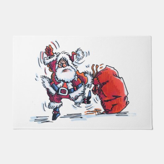 Paillasson Pormat Père Noël en colère grand père Noël (Devant)