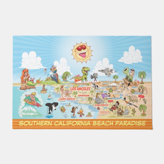 Paillasson Port California Beach Paradise (Devant)