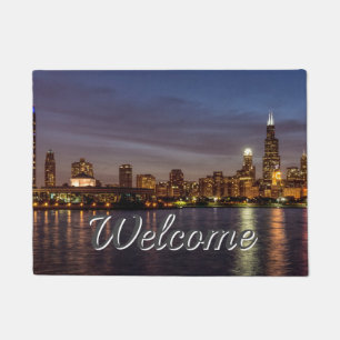Paillasson Port de bienvenue de la nuit de Chicago