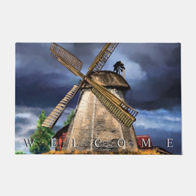Paillasson Port de peinture Pays-Bas Windmill - Bienvenue (Devant)