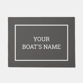 Paillasson Port de quai de nom de bateau personnalisé gris