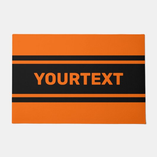 Paillasson Portable Orange Black Racing Stripes (Devant)