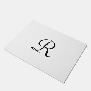 Paillasson Porte à mât monogramme blanc et noir